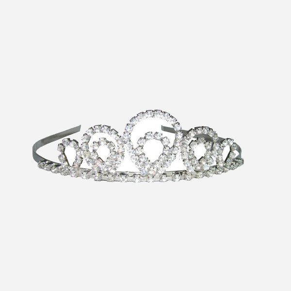 Diadème avec faux diamants argent