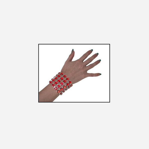 Bracelet argent avec pierres rouges
