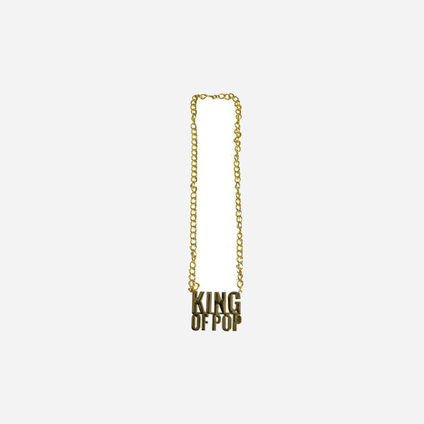 Collier métallique doré king of pop fantaisie