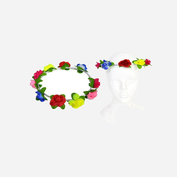 Couronne de fleurs multicolores