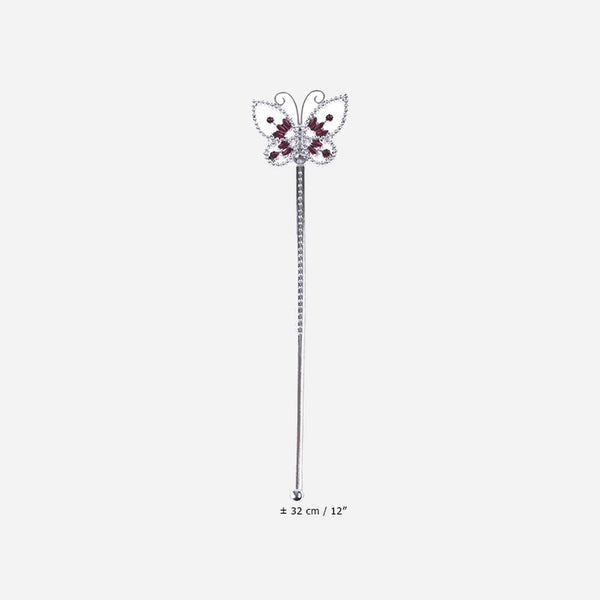 Baguette de fée papillon argent 32 cm