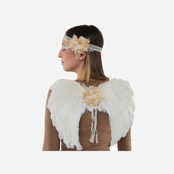 Set accessoires d'ange blanc vintage 2 pièces
