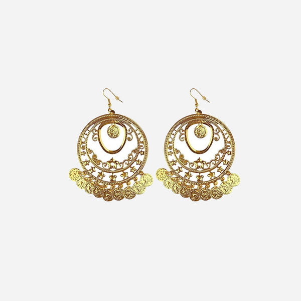 Paire de boucles d'oreilles orientales or adulte 10 cm