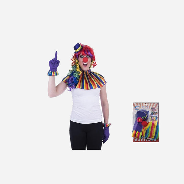 Set accessoires clown rainbow adulte 5 pièces