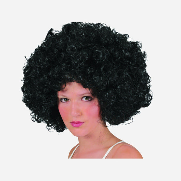 Perruque afro noir taille réglable adulte