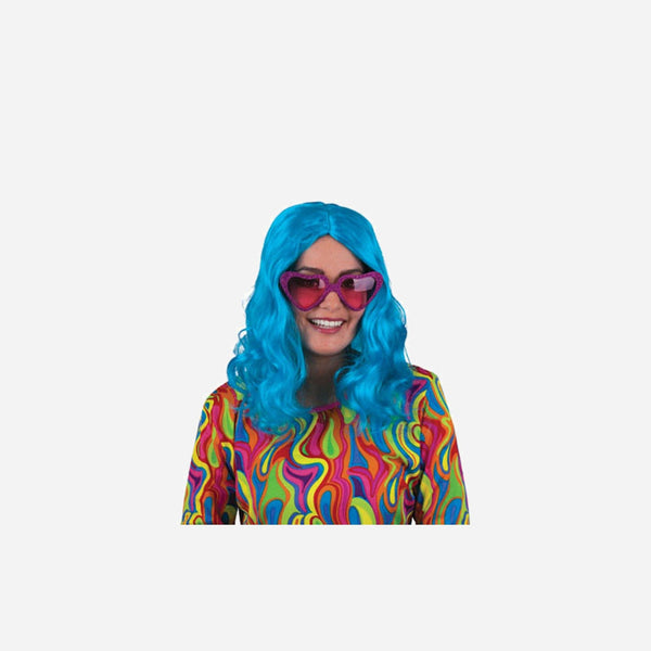 Perruque "Love" cheveux longs bleu