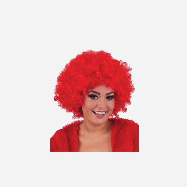 Perruque hippy afro rouge