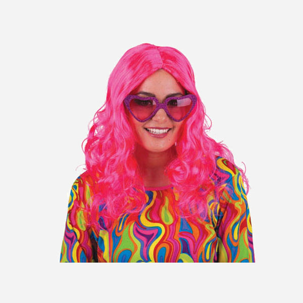 Perruque "Love" cheveux longs fuchsia