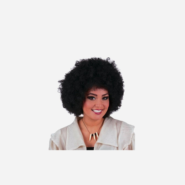 Perruque afro moyenne noire