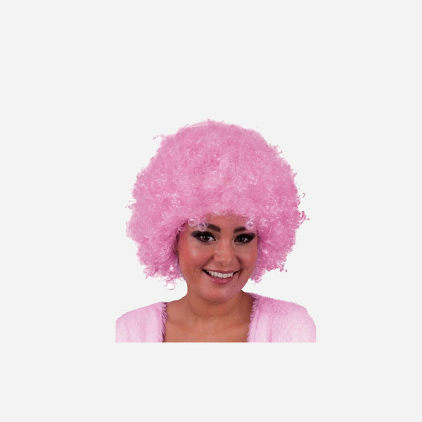 Perruque hippy afro rose clair