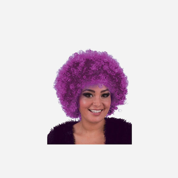 Perruque hippy afro mauve