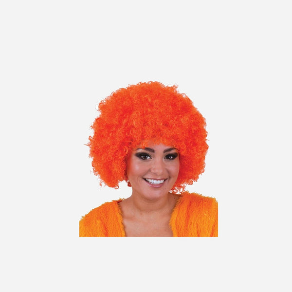Perruque hippie afro orange