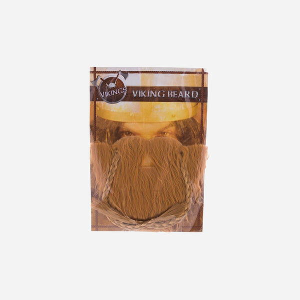 Fausse barbe de gaulois viking marron 23 cm