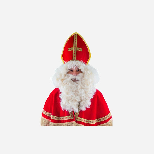Set perruque & barbe de Saint Nicolas blanc