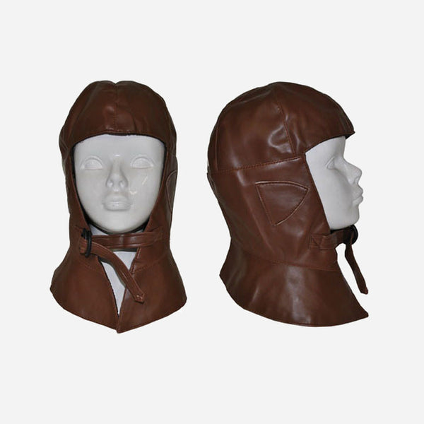 Cagoule aviateur imitation cuir brun