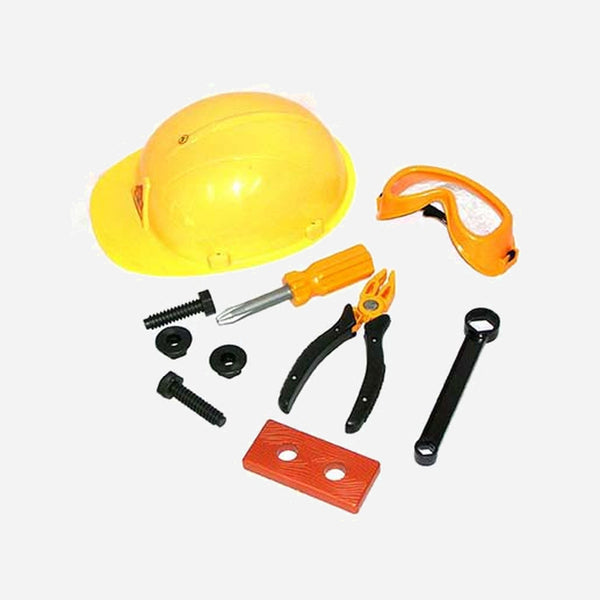 Set ouvrier casque + outils pour enfant