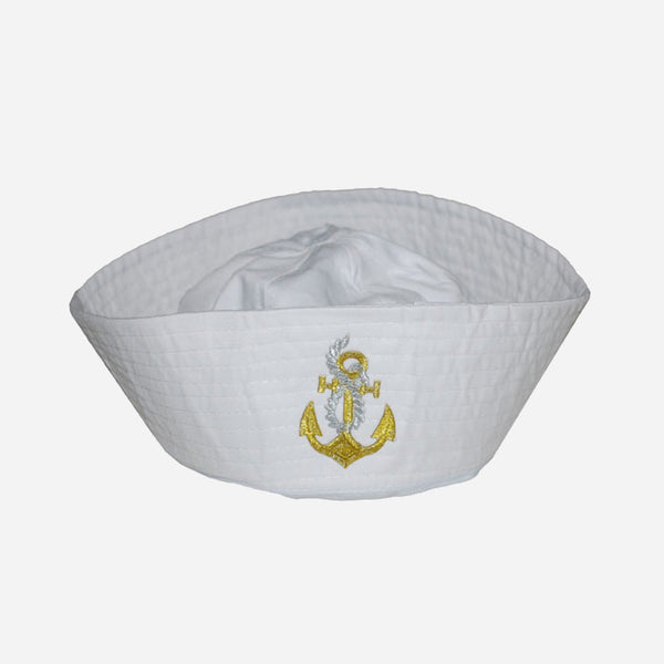 Béret de marin avec broderie ancre blanc