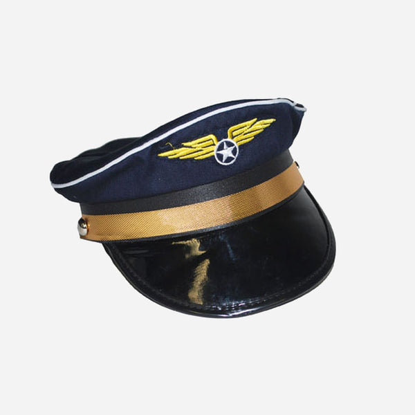 Casquette pilote bleu marine fantaisie
