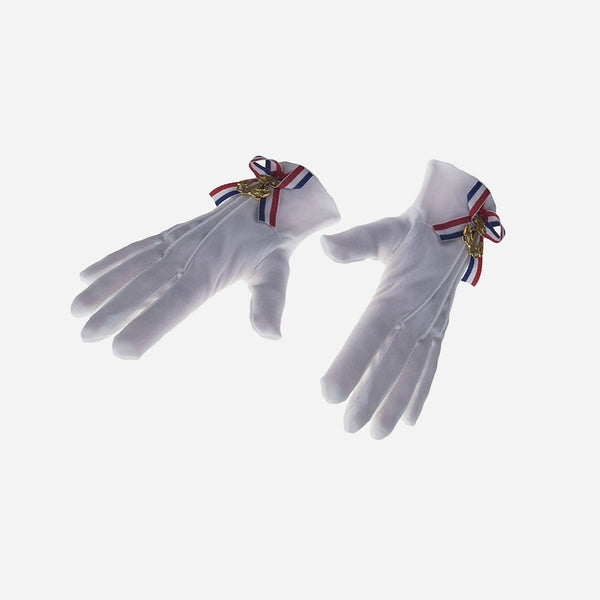 Paire de gants de marin blanc 22 cm de déguisement