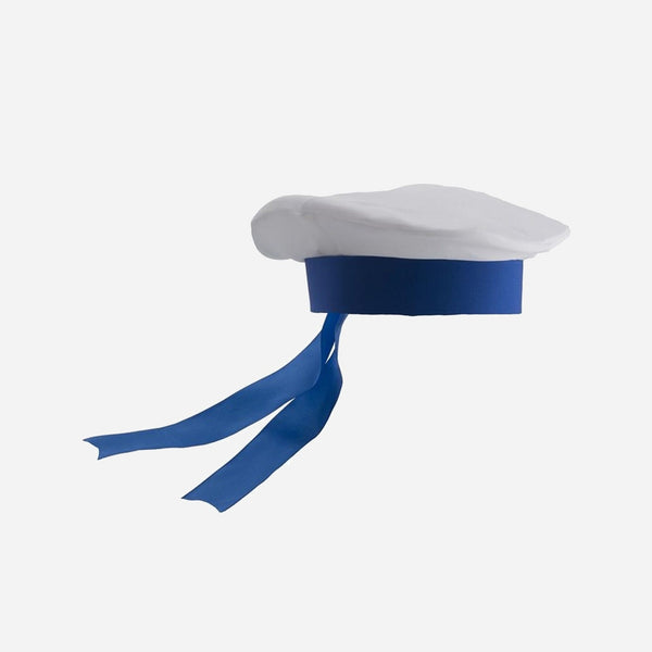 Béret de marin blanc & bandeau bleu enfant