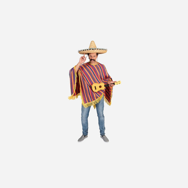 Poncho adulte mexicain "Tequila Sunrise" Taille unique