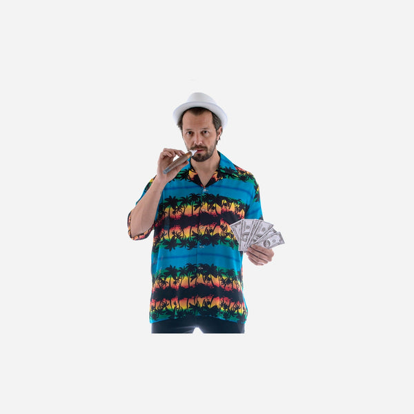 Chemise Tahiti Hawaï motifs "Aloha"