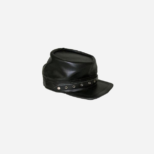 Casquette simili cuir noir vintage punk adulte