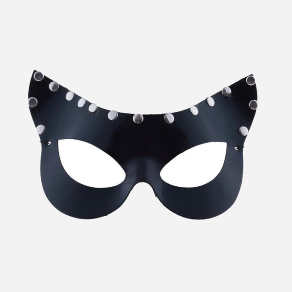 Masque loup clouté noir grand