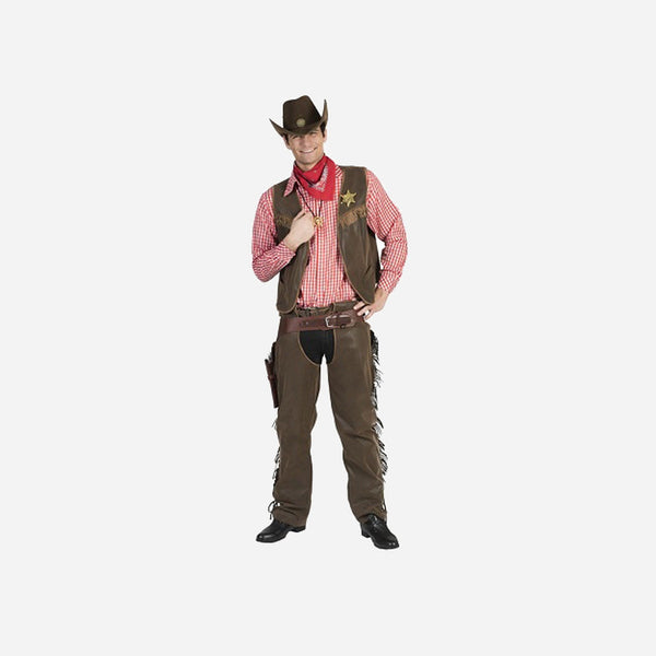 Gilet et pantalon de cowboy brun