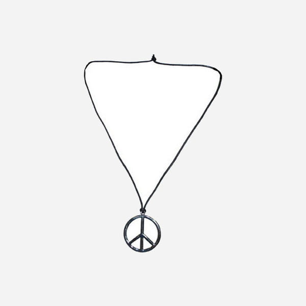 Collier peace & love argenté fantaisie