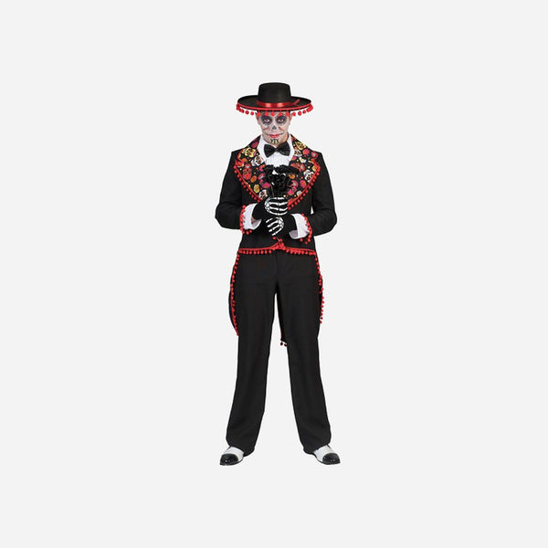 Déguisement jour des morts noir rouge