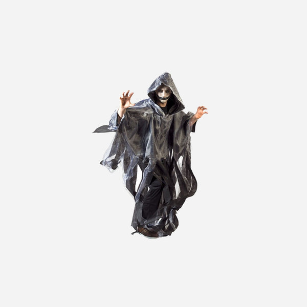 Cape de vampire grise avec capuche adulte