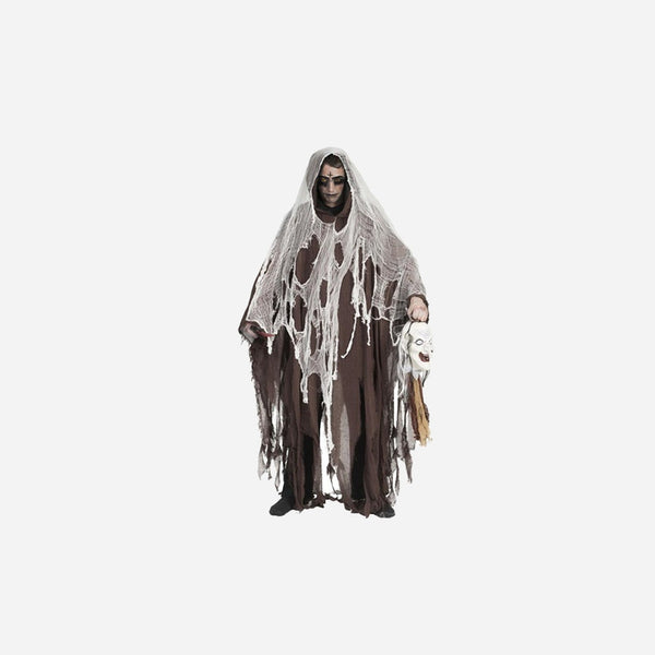 Cape de vampire marron avec capuche adulte