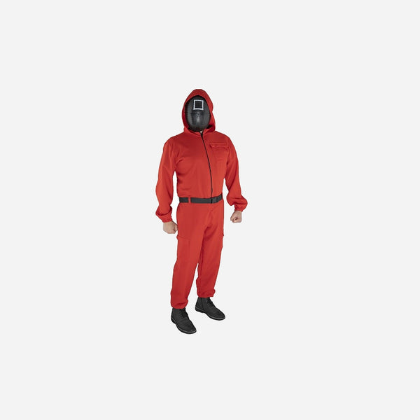 Combinaison rouge avec masque adulte Taille 185 cm