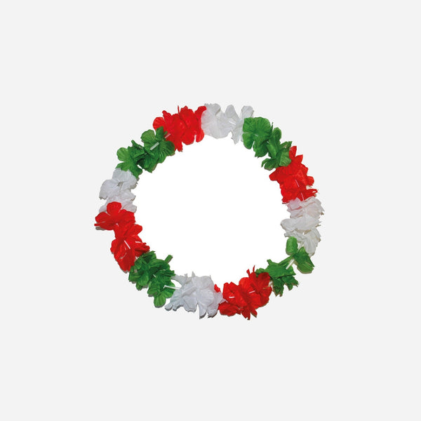 Collier Tahiti italie vert blanc rouge 60 mm