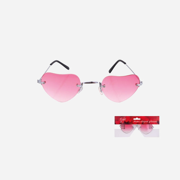 Lunettes gag coeur rose monture métal