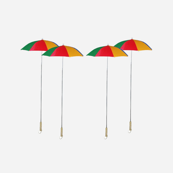 Lot de 4 parapluies clown jaune rouge vert bleu 1,05 m