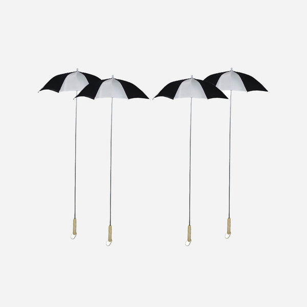 Lot de 4 parapluies clown noir & blanc 1,05 m
