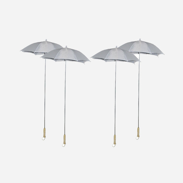 Lot de 4 parapluies clown gris & blanc 1,05 m