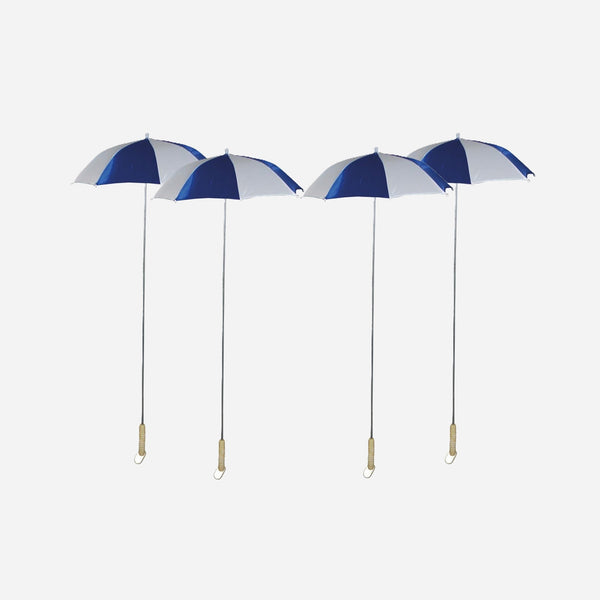 Lot de 4 parapluies clown bleu & blanc 1,05 m