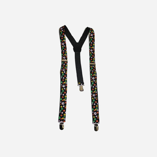 Bretelles noir avec motifs peace & love