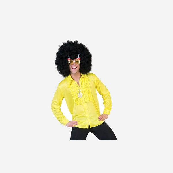 Chemise disco jaune fluo