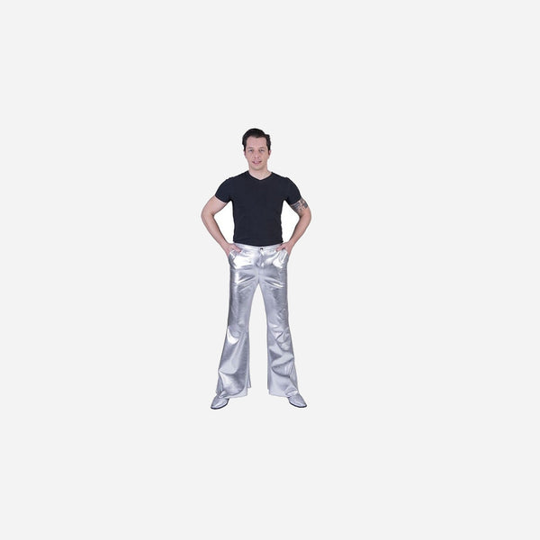 Pantalon pattes d'éléphant argent homme