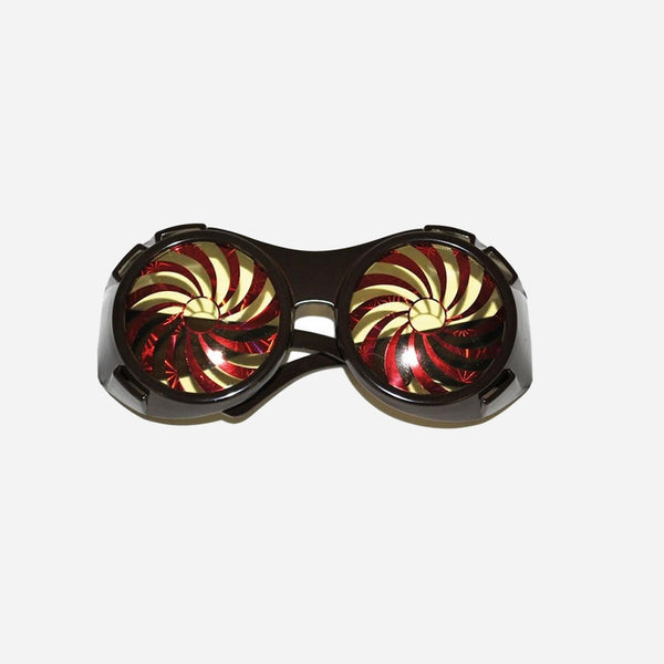 Lunettes steampunk noir rouge adulte