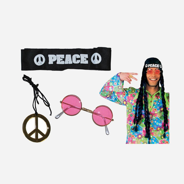 Set peace & love bandeau lunettes & collier