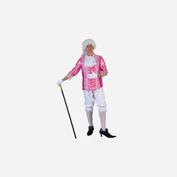 Déguisement baroque Marquis Amadéo rose 2 pièces homme