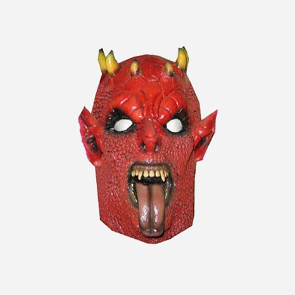 Masque latex de diable démon rouge