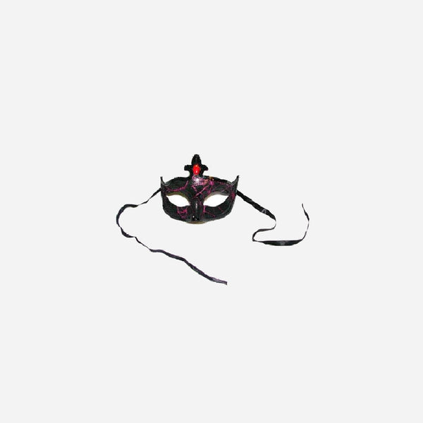 Masque carnaval loup violet noir avec fausse pierre