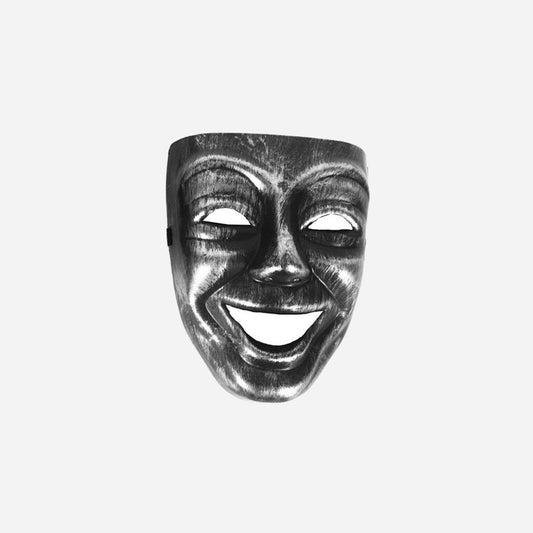 Masque coque souriant métallisé adulte 23 × 19 cm