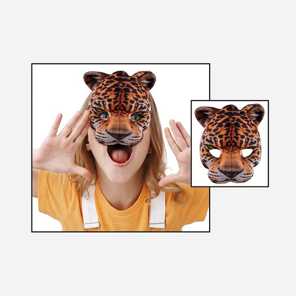 Demi masque en mousse motif leopard